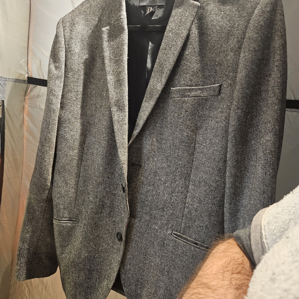 Men's H&M Tan Slim Fit Tweed Blazer Jacket Size 42R - Picture 2 of 16